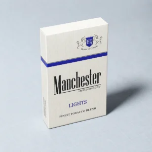 Manchester Light Blue packaging photographed for a structured product specification record page