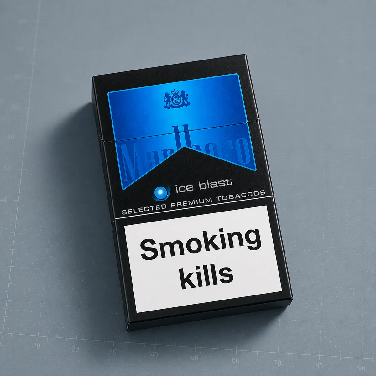 Marlboro Ice Blast packaging photographed for a structured product specification record page